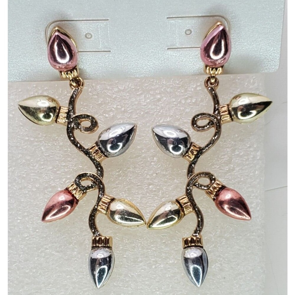 Christmas Lights Drop Earrings ~ Holiday Multicolor ~ Sugarfix by BaubleBar NWT - Picture 2 of 4